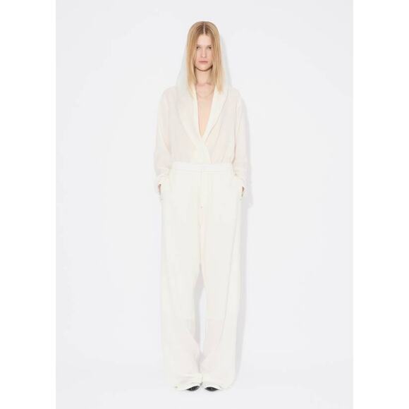 Alaia Fluid Wide Leg Pants in Blanc 36 US 4 - Picture 1 of 5